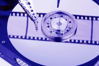 The hard drive of a computer with a filmstrip Austria
