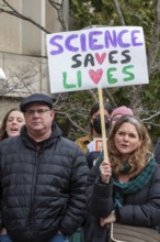 Detroit, Michigan USA - 7 March 2025 - The 'Stand Up for Science' rally at Wayne State University.