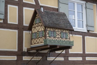 Model of a half-timbered house on a residential building from around 1700, Vordere Priestergasse 7,