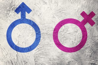 Male and female symbols. Retro style
