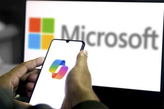 Microsoft Copilot logo on smartphone, Dhaka, Bangladesh 05 September 2024.