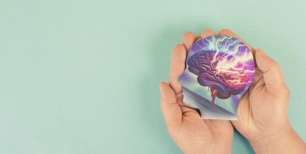 Stress and migraine seizure, alzheimer and epilepsy disorder, brain waves, mental health concept