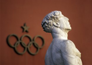 Athlete Statue, Olympic Rings, Foro Italico, Rome, Lazio, Olympia, Italy, Europe