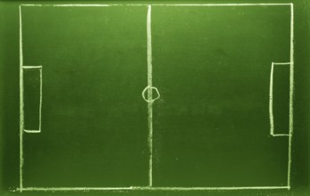 Soccer field on a chalkboard, soccer competition, sports background