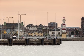 Malmö Harbor, Lighthouse, Skane-County, Malmö, Sweden, Scandinavia, Europe