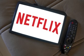 April 20, 2024, Brazil. In this photo illustration, the logo of the global provider of films and