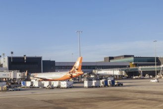 Melbourne, Australia, March 03 2023: Jetstar aircraft at boarding gates at Melbourne Tullamarine