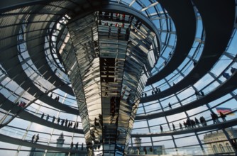 Norman Foster, Dome of Berlin Reichstag Building, Berlin, dome with mirror funnel, Berlin