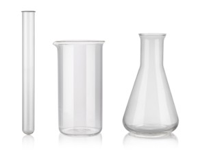 Test-tubes isolated on white. Laboratory glassware