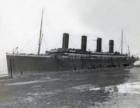 The Titanic. A British passenger liner operated by the White Star Line which sank in the North