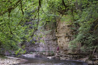 Walking Trail, Amselfelsen, Wutachschlucht, Wutach Canyon, Wutach River, between Bachheim and