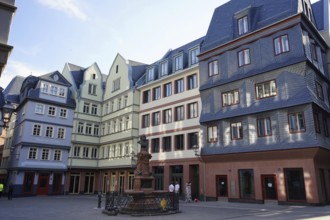 Stoltze Fountain, Hühnermarkt, Dom-Römer Project, New Frankfurt Old Town, Frankfurt am Main, Hesse,