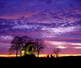 Sunset, Chapel Neuhausen Enzkreis Baden-Württemberg Germany