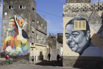 Ribeira Grande, Graffiti by Cesaria Evora, Cidade de Ribeira Grande, Santo Antao Island, Cape Verde
