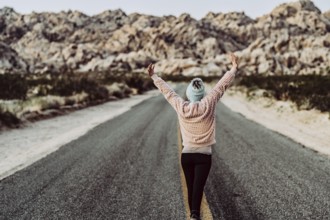Young woman in Joshua Tree National Park