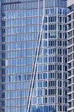 Frankfurt skyline skyscrapers facade skyscraper buildings banks modern work offices in Frankfurt,