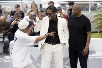 Cannes, France - 19.5.2024: Spike Lee, Asap Rocky (A$ap Rocky), Denzel Washington during the