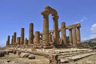 Temple of the goddess Juno in the Valley of the Temples near Agrigento, Sicily, Italy, Europe