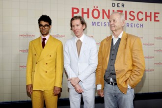 Richard Ayoade, Wes Anderson and Bill Murray at the Berlin premiere of THE PHOENIC MASTER STORY at