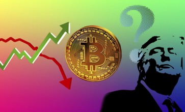 Symbolic image, Trump influence, kleptocracy, price development, Bitcoin questionable due to