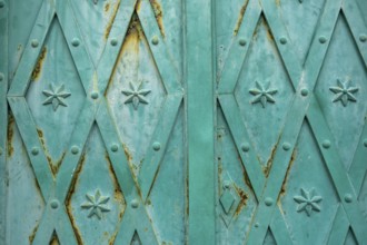 Detail of an old metal door with pattern, background, texture, Montenegro, Balkans, Europe