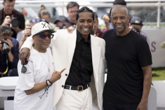 Cannes, France - 19.5.2024: Spike Lee, A$AP Rocky and Denzel Washington during the photocall for -