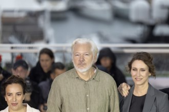 Cannes, France - 20.5.2024: Stella Assange, Julian Assange, Kathleen Fournier during the - The Six