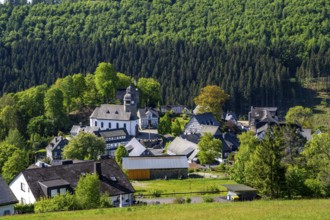 The village of Nordenau, district of Schmallenberg, in the Hochsauerland district, St Hubertus