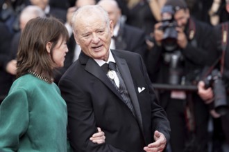 Cannes, France - 18.5.2024: Charlotte Gainsbourg and Bill Murray on the red carpet during the 78th