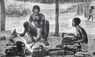 Native blacksmiths from the area around Lake Chilwa in present-day Malawi, around 1800, after Dr