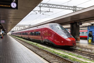 Italo AGV high-speed train from Nuovo Trasporto Viaggiatori NTV at Roma Termini station in Rome,