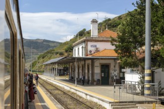 Railway train station, Linha do Douro, Douro rail line, Tua, Portugal, Europe
