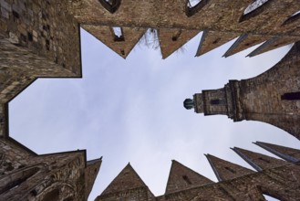 Ruins of the Aegidienkirche, memorial for victims of war and violence, church tower, church,