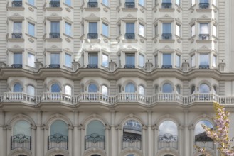 Hotel facade, Macedonia Square, Skopje, North Macedonia, Balkans