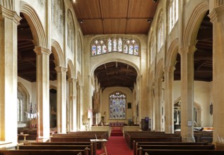 Nave, interior view, Parish Church of St James, Chipping Campden, The Cotswolds, England, Great