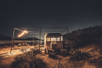 Camping under a starry sky in Joshua Tree National Park