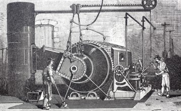 Rotating puddling furnace, the puddling process was a widespread process in the 19th century for