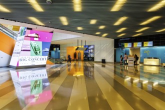 Brightline train check-in at Miami Station in the USA