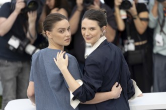 Cannes, France - 15.5.2024: Angelina Woreth and Joséphine Japy during the photocall for QUI BRILLE