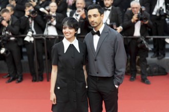 Cannes, France - 18.5.2024: Fatima Farheen Mirza and Riz Ahmed on the red carpet during the 78th