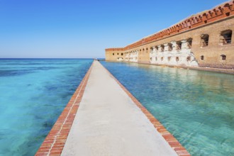 Pier surrounding Fort Jefferson, Dry Tortugas National Park, Florida, USA, North America