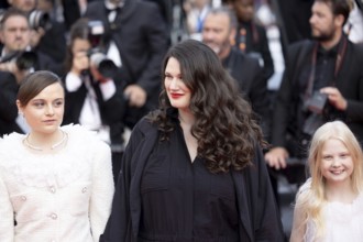 Cannes, France - 24.5.2024: Lena Urzendowsky, Mascha Schilinski, Hanna Heckt on the red carpet