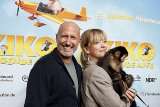 Benno Fürmann and Heike Makatsch at the Berlin premiere of AKIKO - DER FLIEGENDE AFFE at the