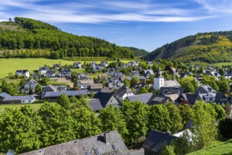 The village of Oberkirchen, district of Schmallenberg, in the Hochsauerland district, St. Gertrudis