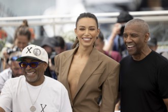Cannes, France - 19.5.2024: Spike Lee, Ilfenesh Hadera, Denzel Washington during the photocall -