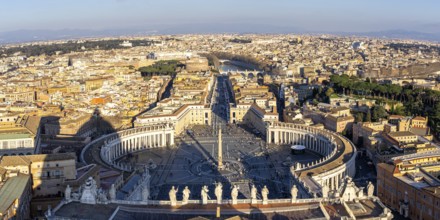 Rome St Peter's Square in the Vatican Skyline Panorama from above in Rome, Italy, Europe
