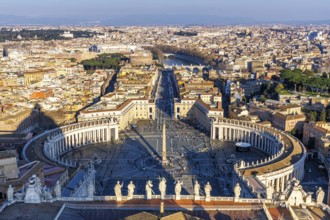 Rome St Peter's Square in the Vatican Skyline from above in Rome, Italy, Europe