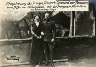 War wedding of Prince Friedrich Sigismund of Prussia, a nephew of the imperial couple, with