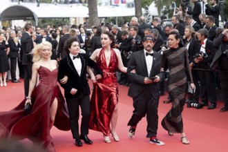 Cannes, France - 22.5.2024: Jennifer Schwalbach, Kevin Smith, Harley Quinn Smith, Austin Zajur and