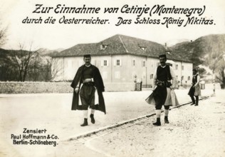 On the capture of Cetinje Montenegro by the Austrians. King Nikita's Castle, 1914 - 1918, World War